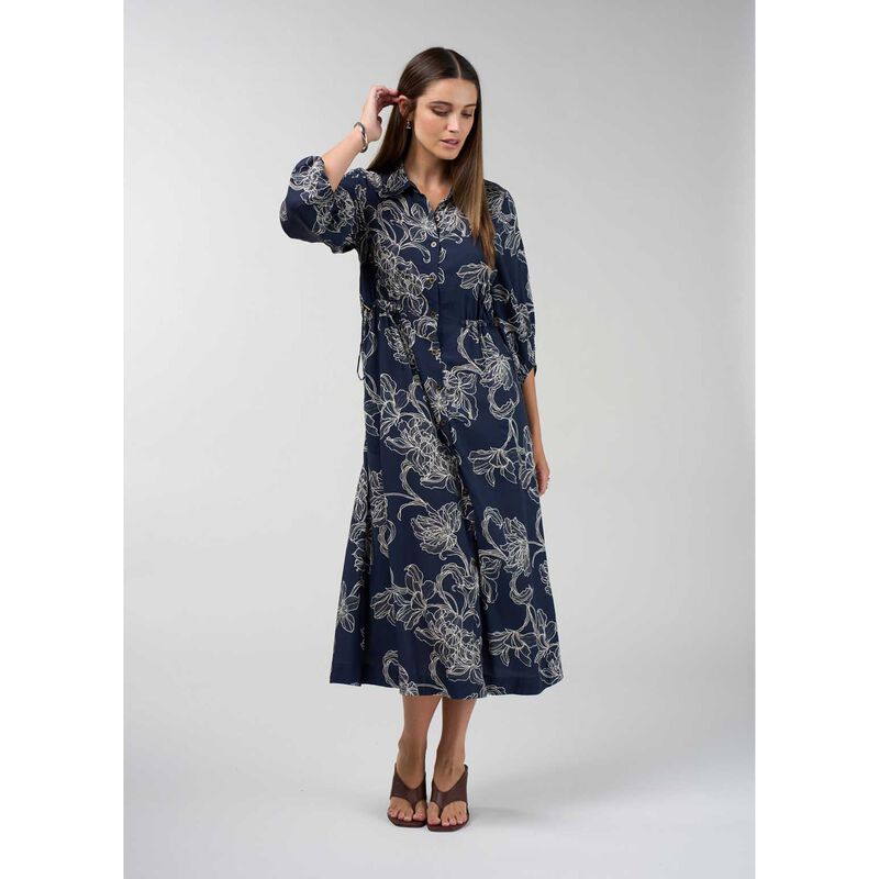 Madly Sweetly Blueprint Shirt Dress image number 3